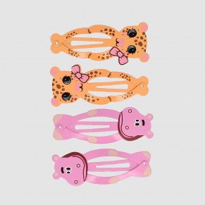 Barrettes clic-clac animaux X4