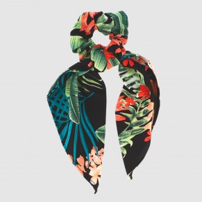 Chouchou Nœud Tropical Noir