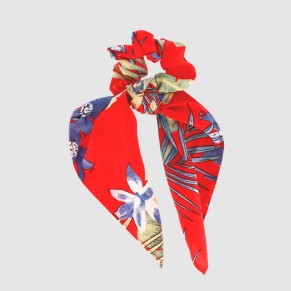 Chouchou Nœud Tropical Rouge