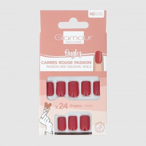 Faux ongles carrés rouge... 2