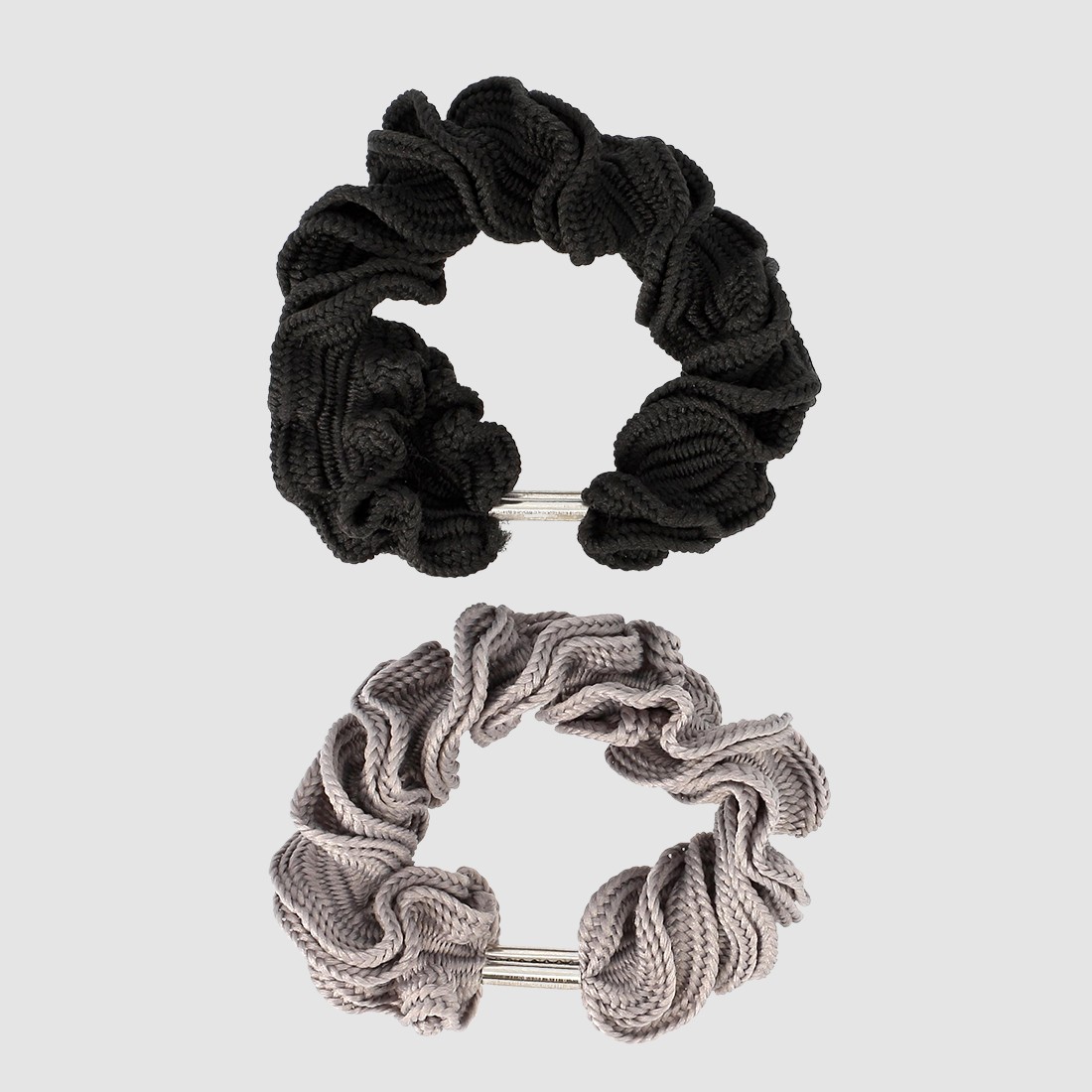 Lot de 5 élastiques cheveux torsadés noir/gris - Glamour Paris