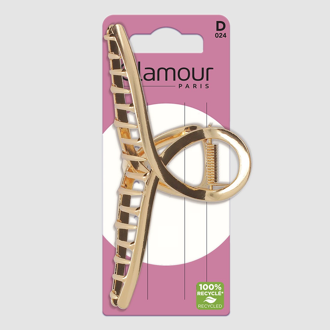 Grande pince à cheveux boucle dorée...