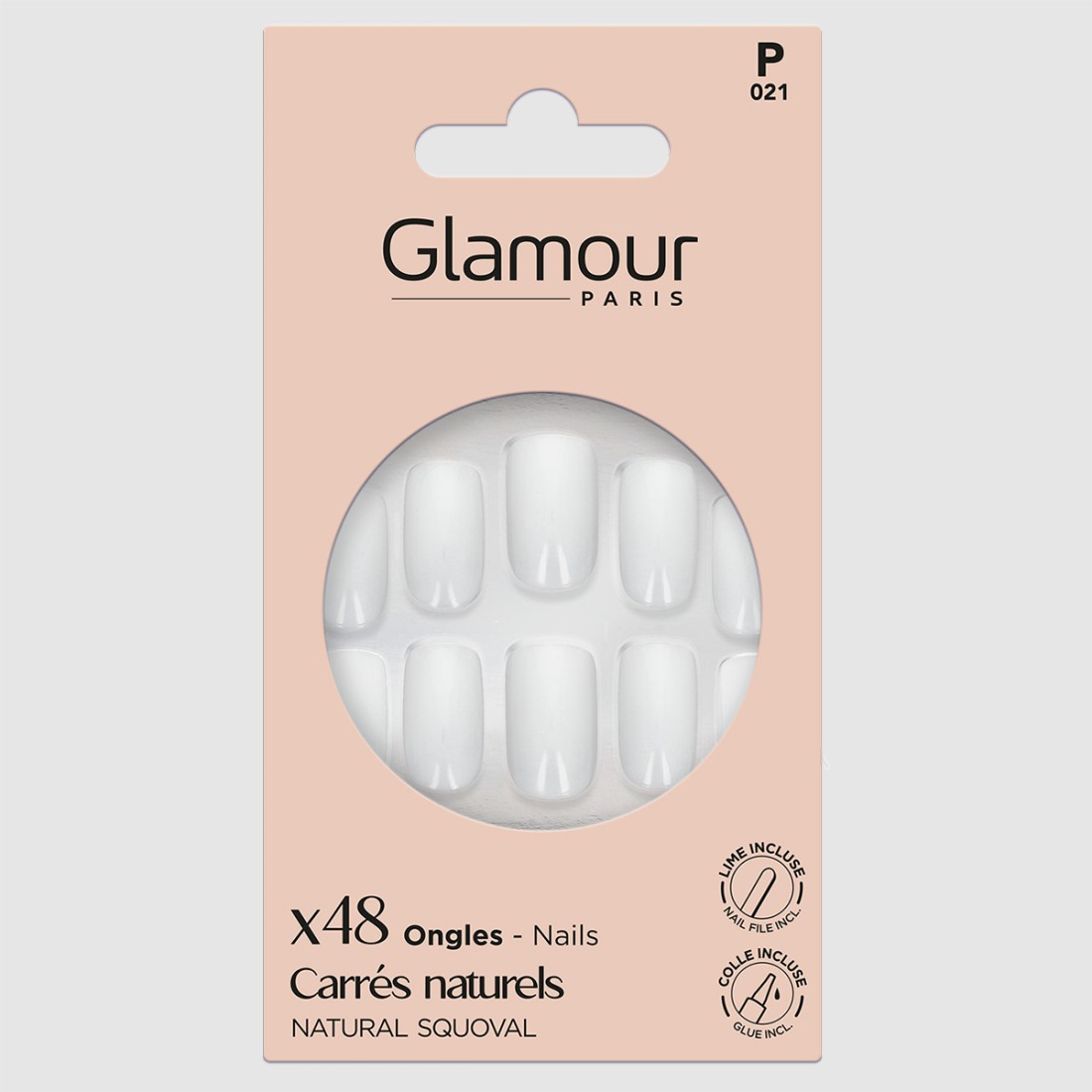 Faux ongles carrés naturels X48