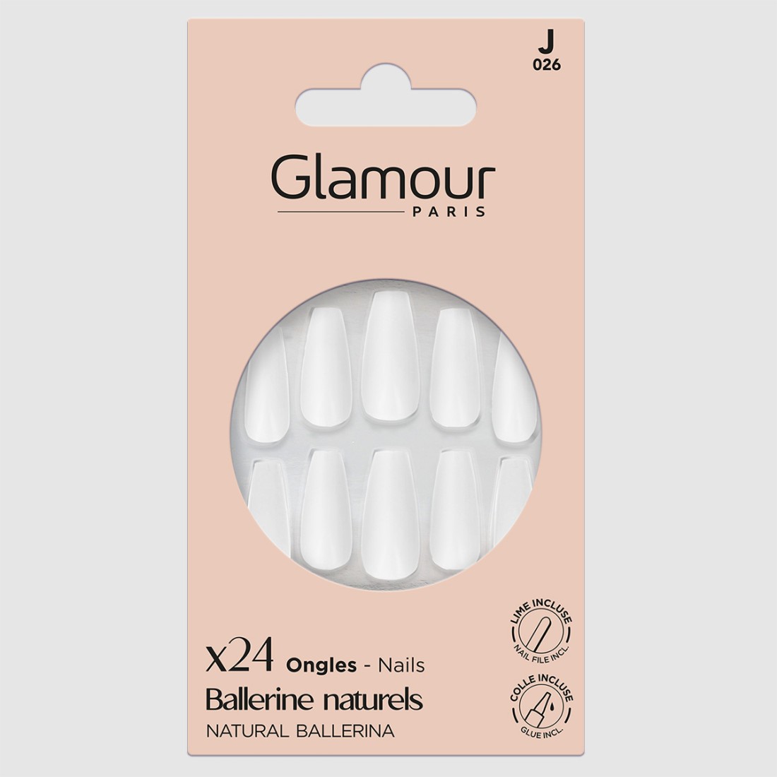 Faux ongles ballerine naturels X 24