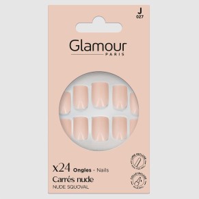 Faux ongles carrés nude X24 2