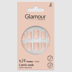 Faux ongles carrés nude X24 2