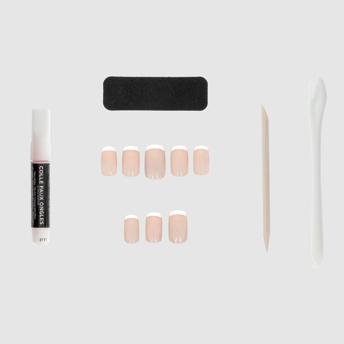 Faux ongles carrés longs french...