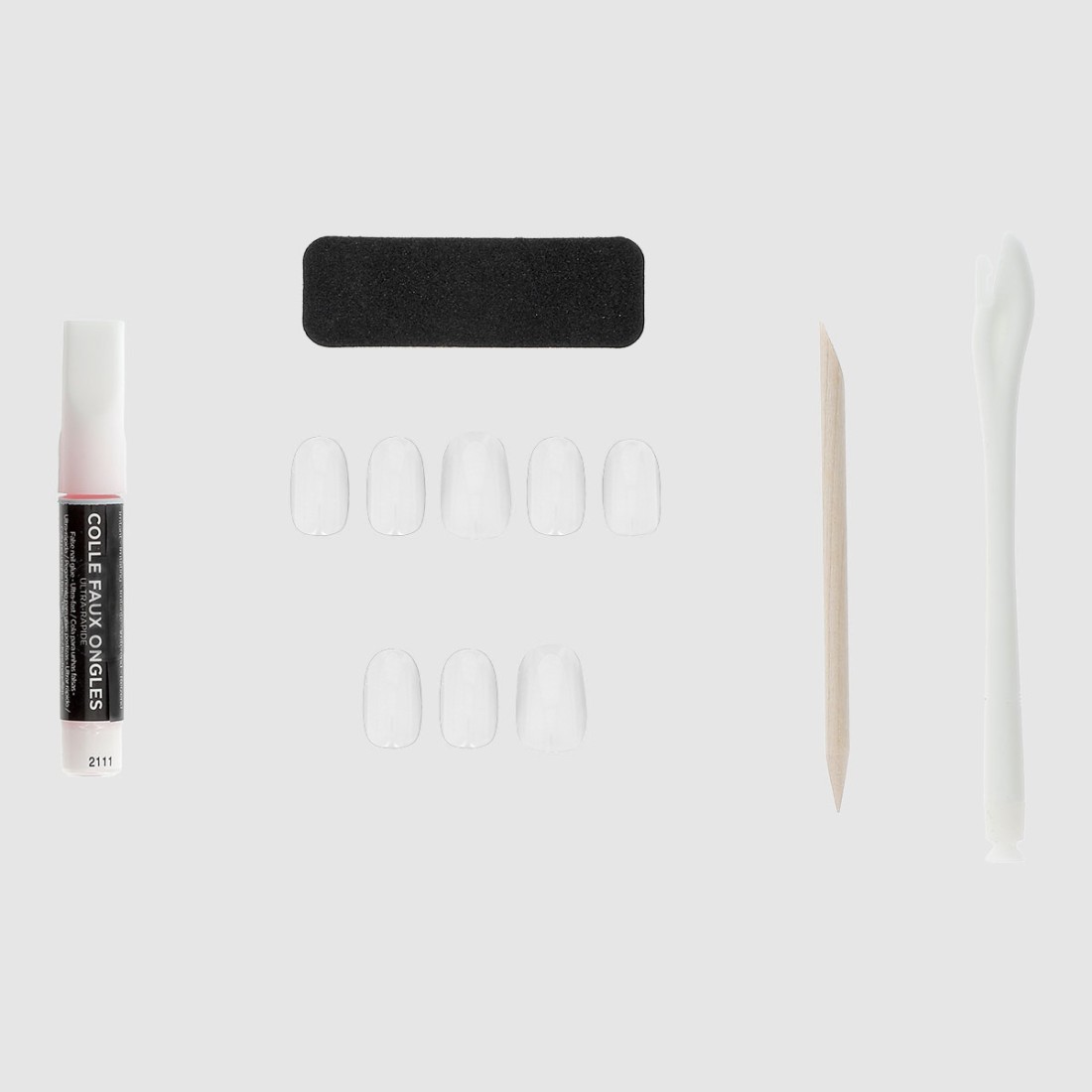 Faux ongles ovales blanc x24