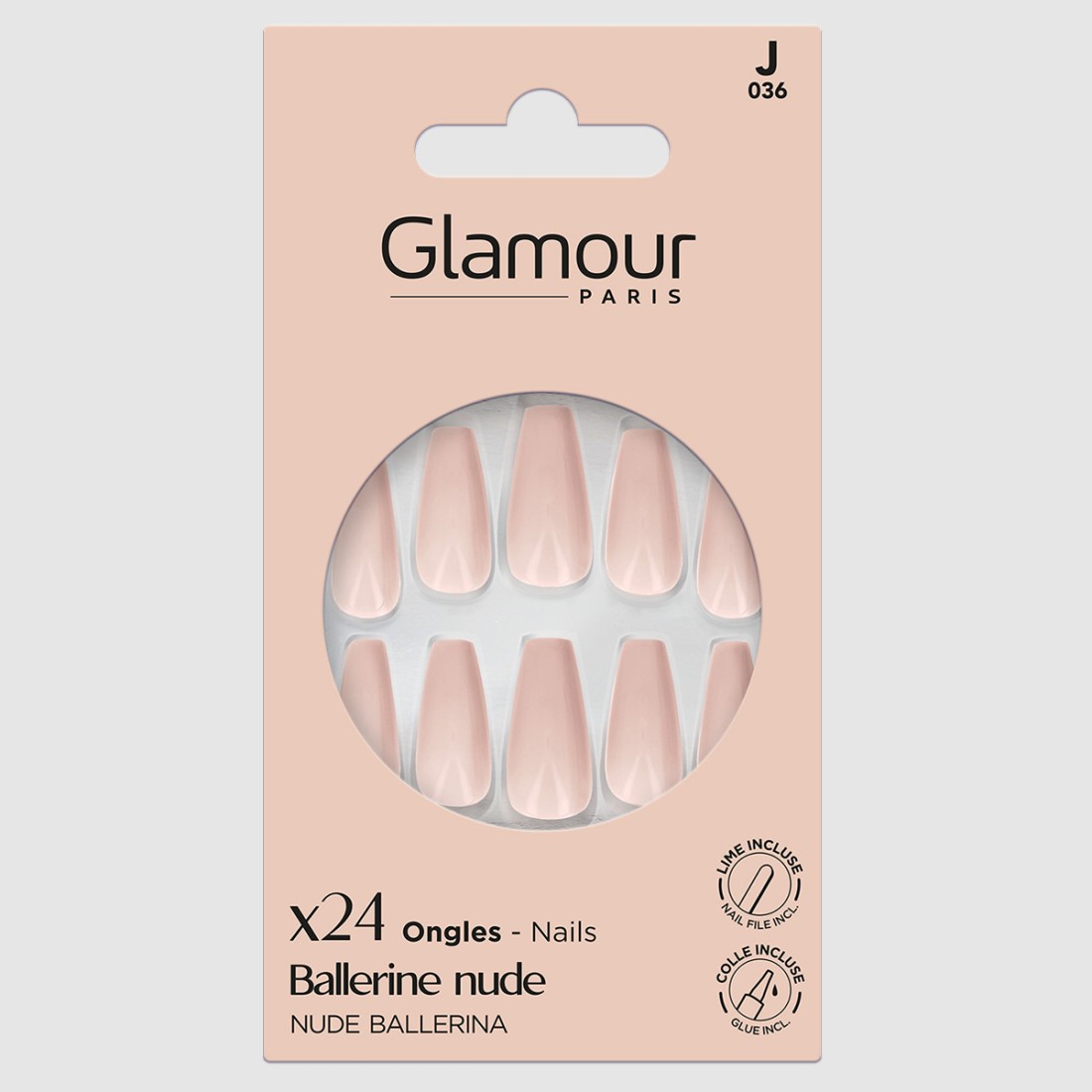 Faux ongles ballerine nude X24