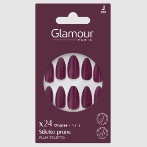 Faux ongles stiletto prune... 2