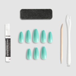 Faux ongles amandes vert x24