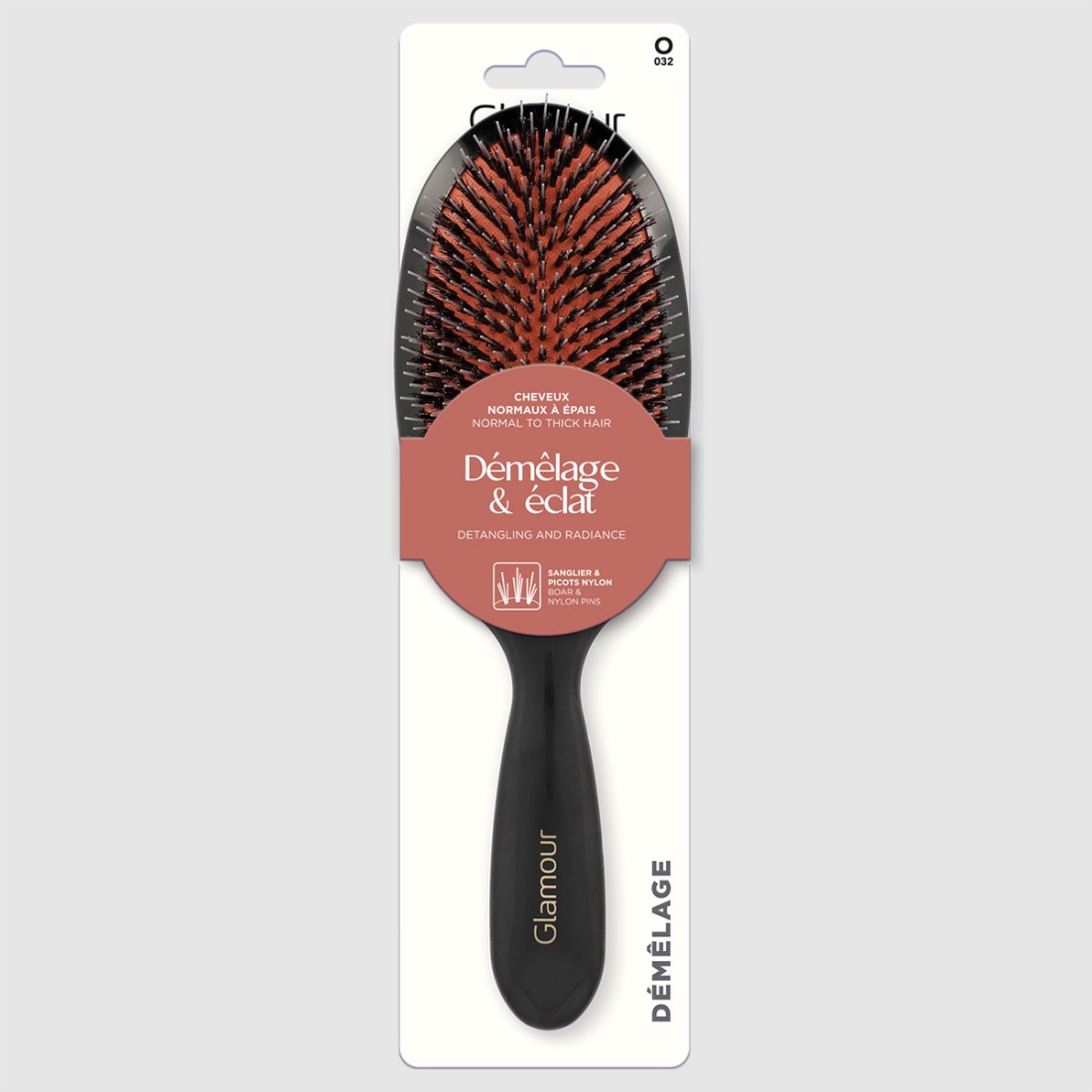 Brosse démêlage et éclat tête large