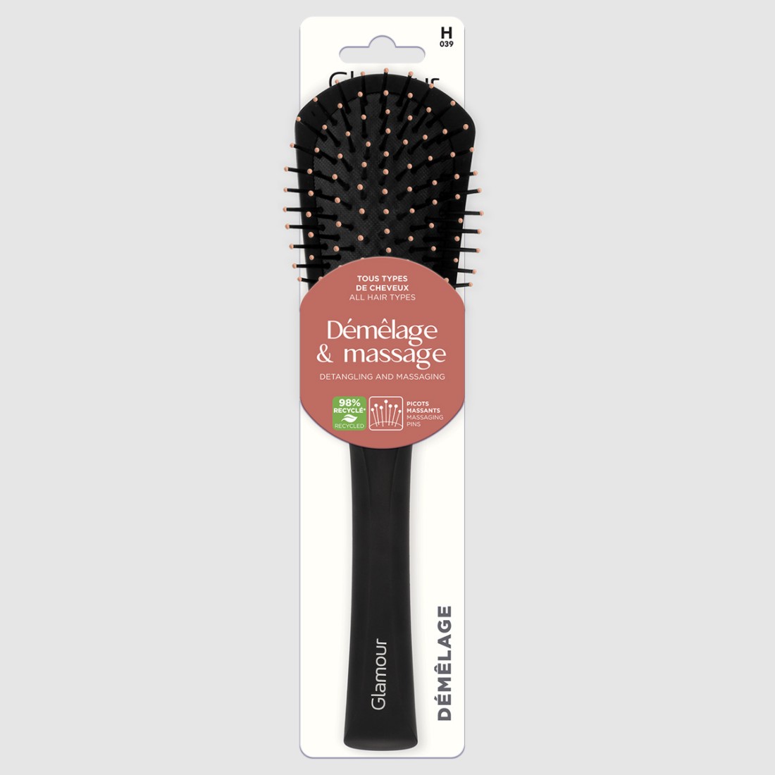 Brosse compacte démêlage et massage