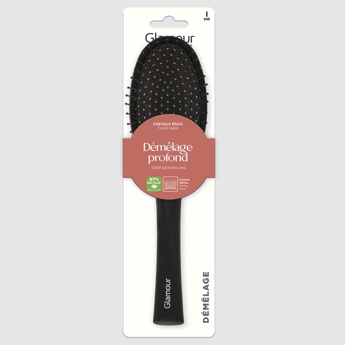 Brosse démêlage profond pictos métal