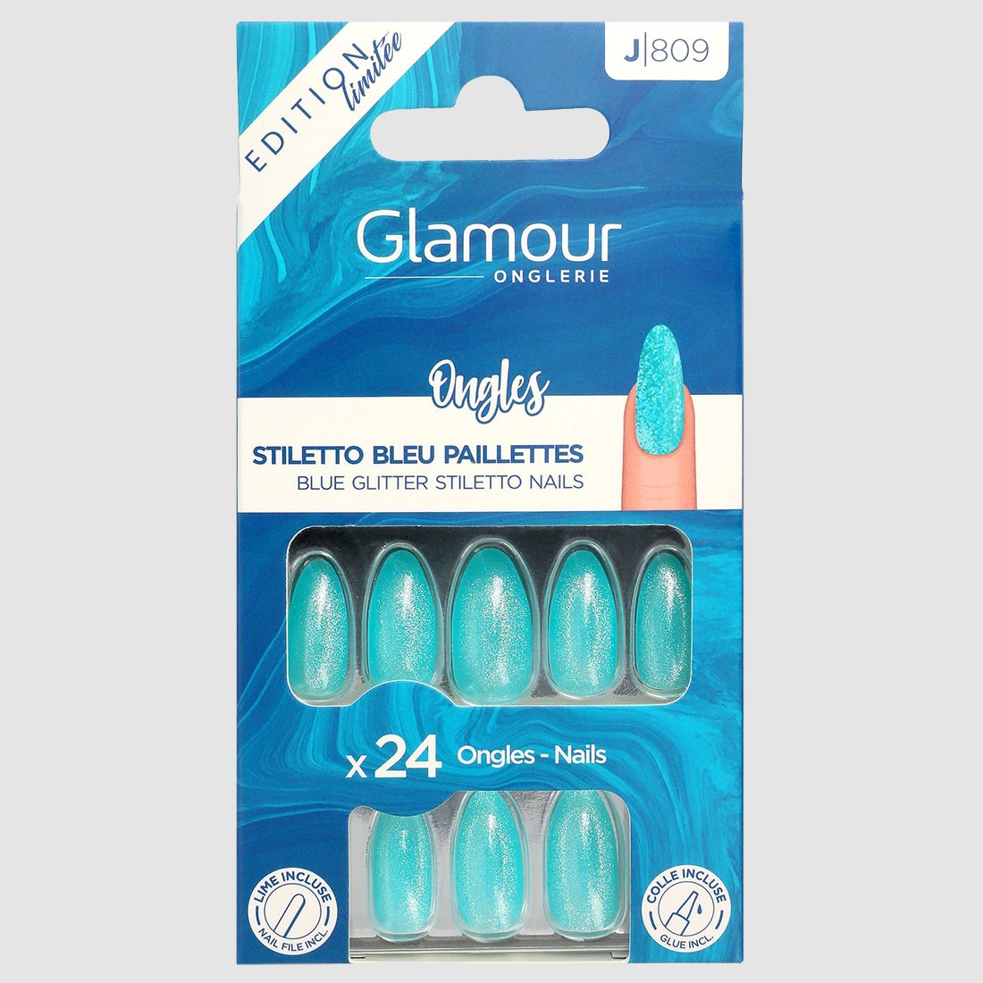 24 faux ongles stiletto fantaisie...