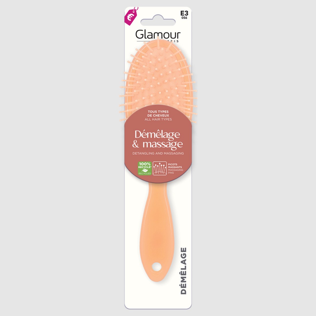 Brosse plate démêlage et picots massants