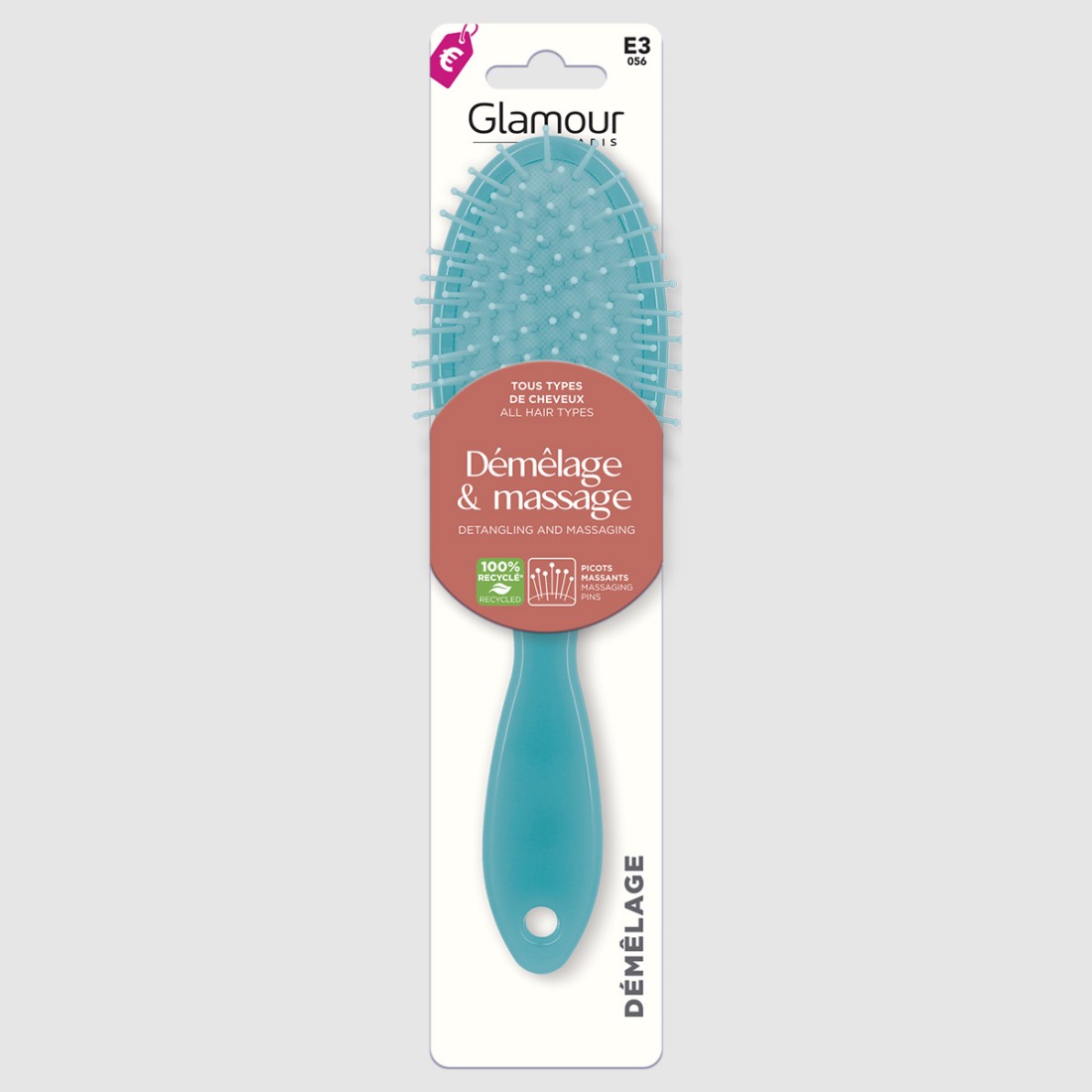 Brosse plate démêlage et picots massants