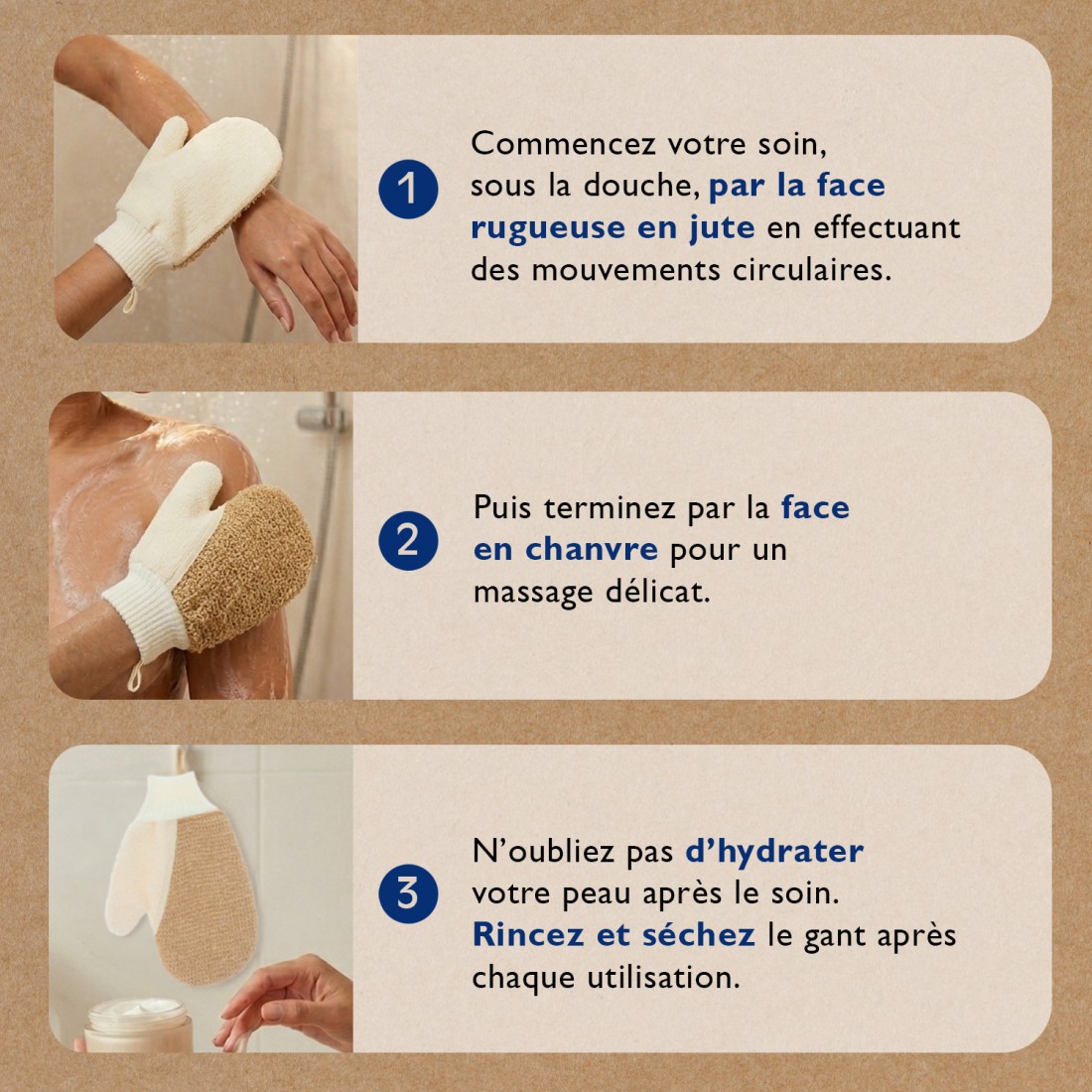 Gant jute & chanvre - Double face