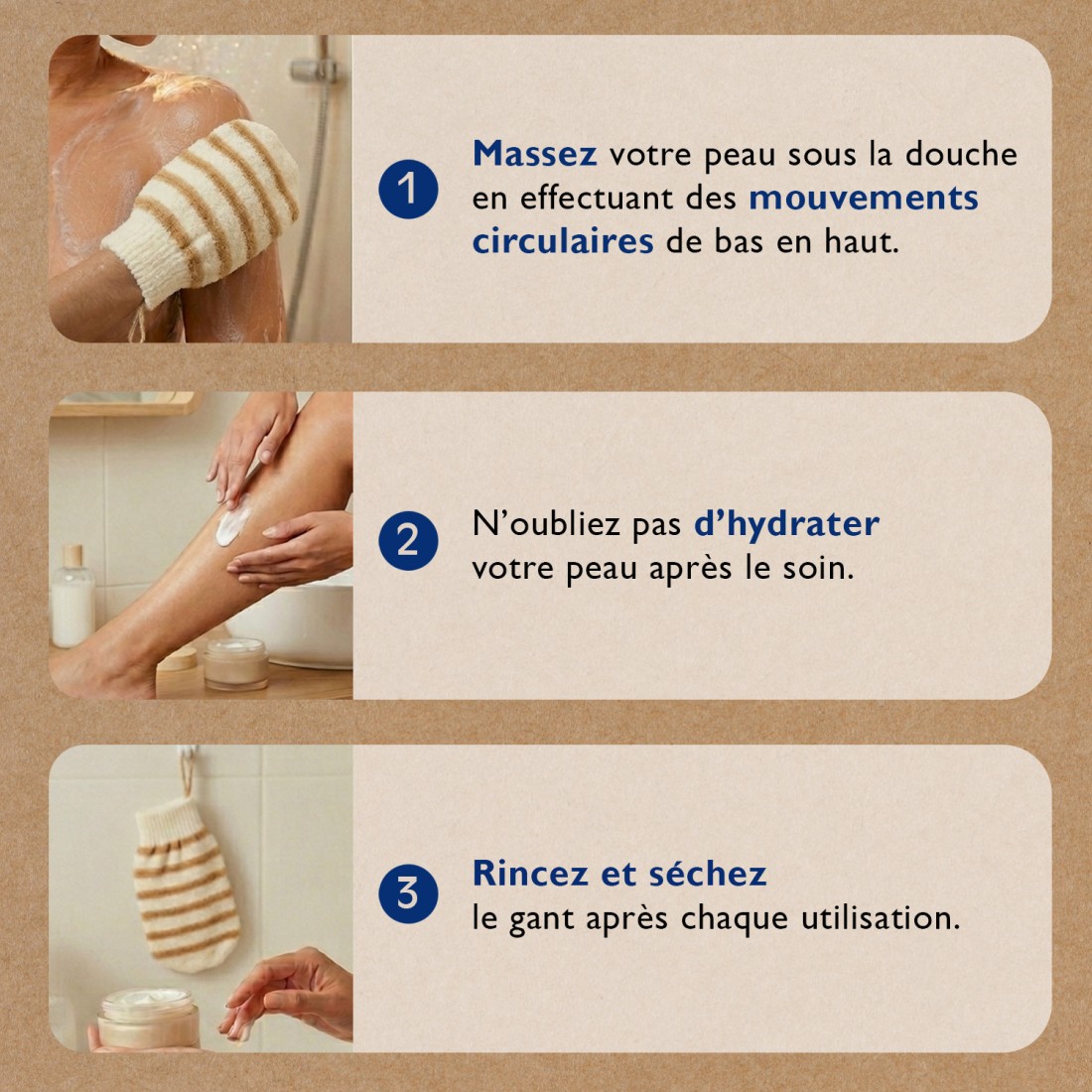 Gant de friction - Bi-matière