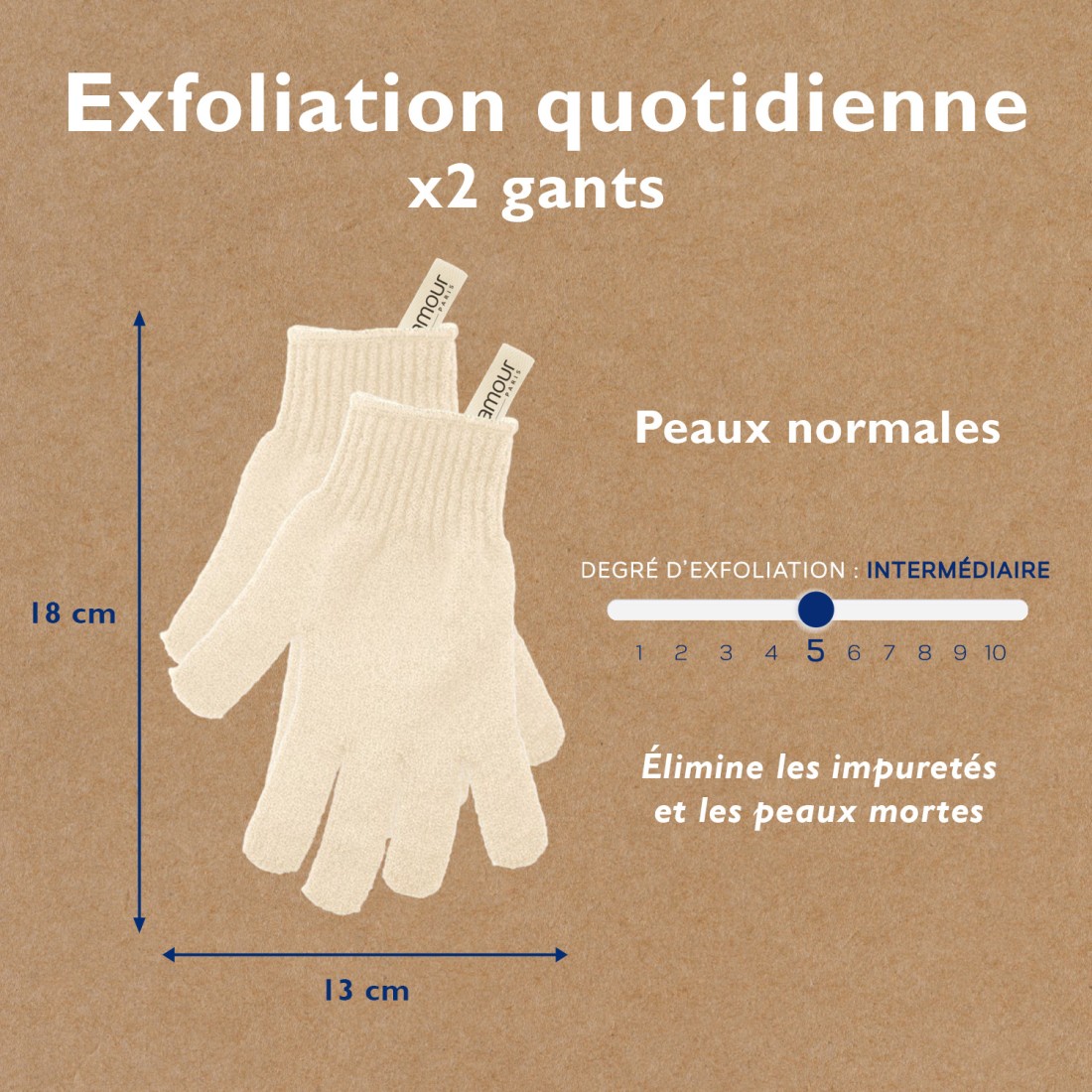 Gants exfoliants x2 - Doux
