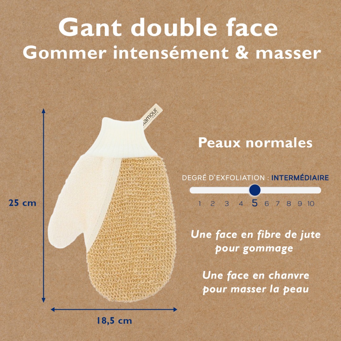 Gant jute & chanvre - Double face