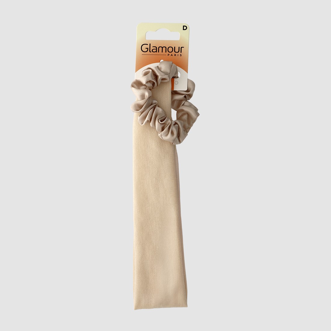 Duo bandeau et chouchou satiné beige...