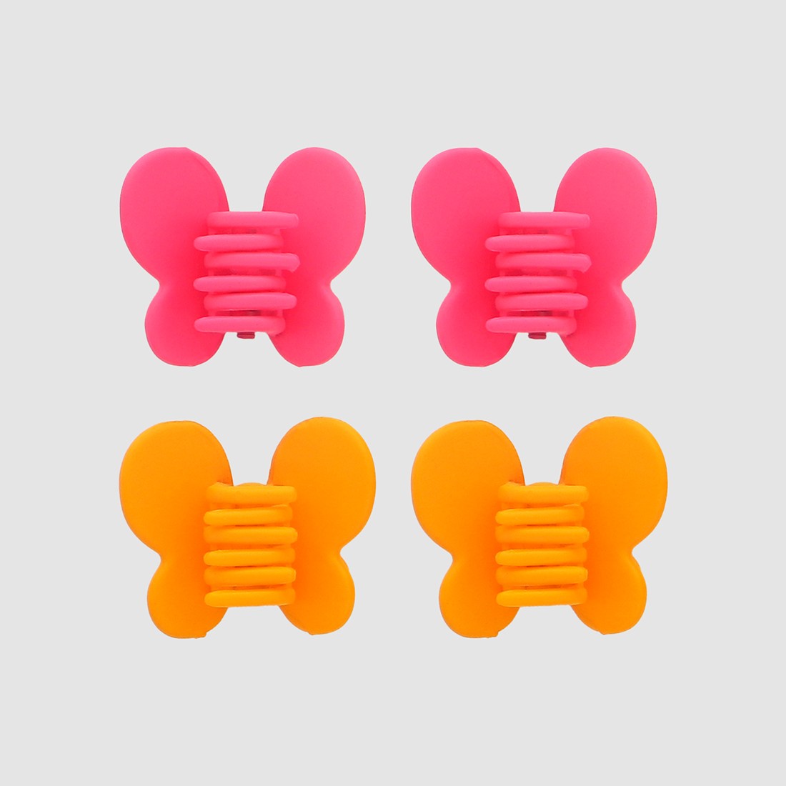 Lot de 4 mini pinces colorées papillons