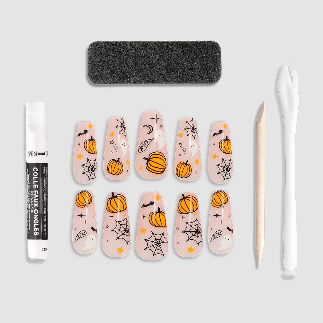 24 faux ongles ballerine Halloween -...