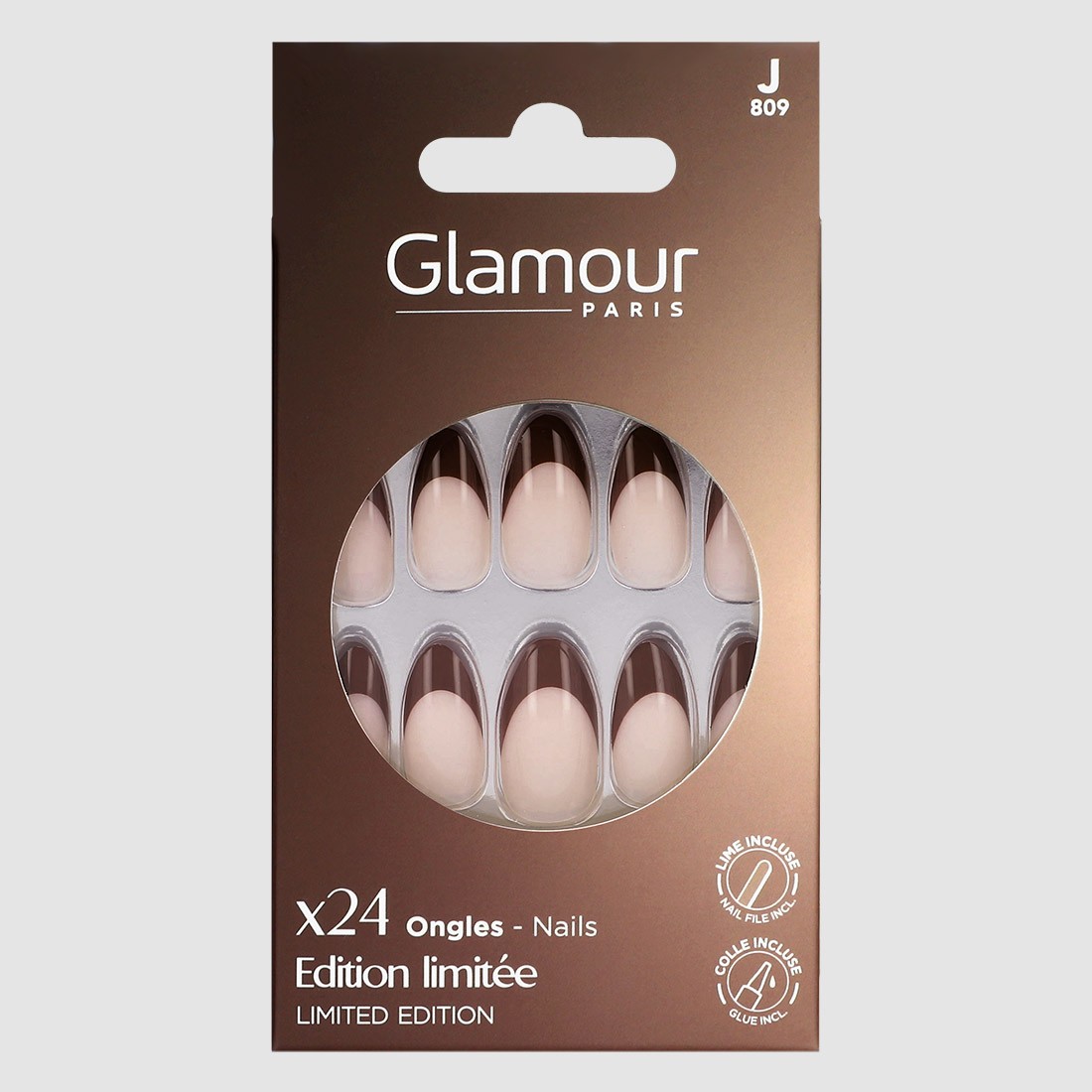 24 faux ongles stiletto - French...