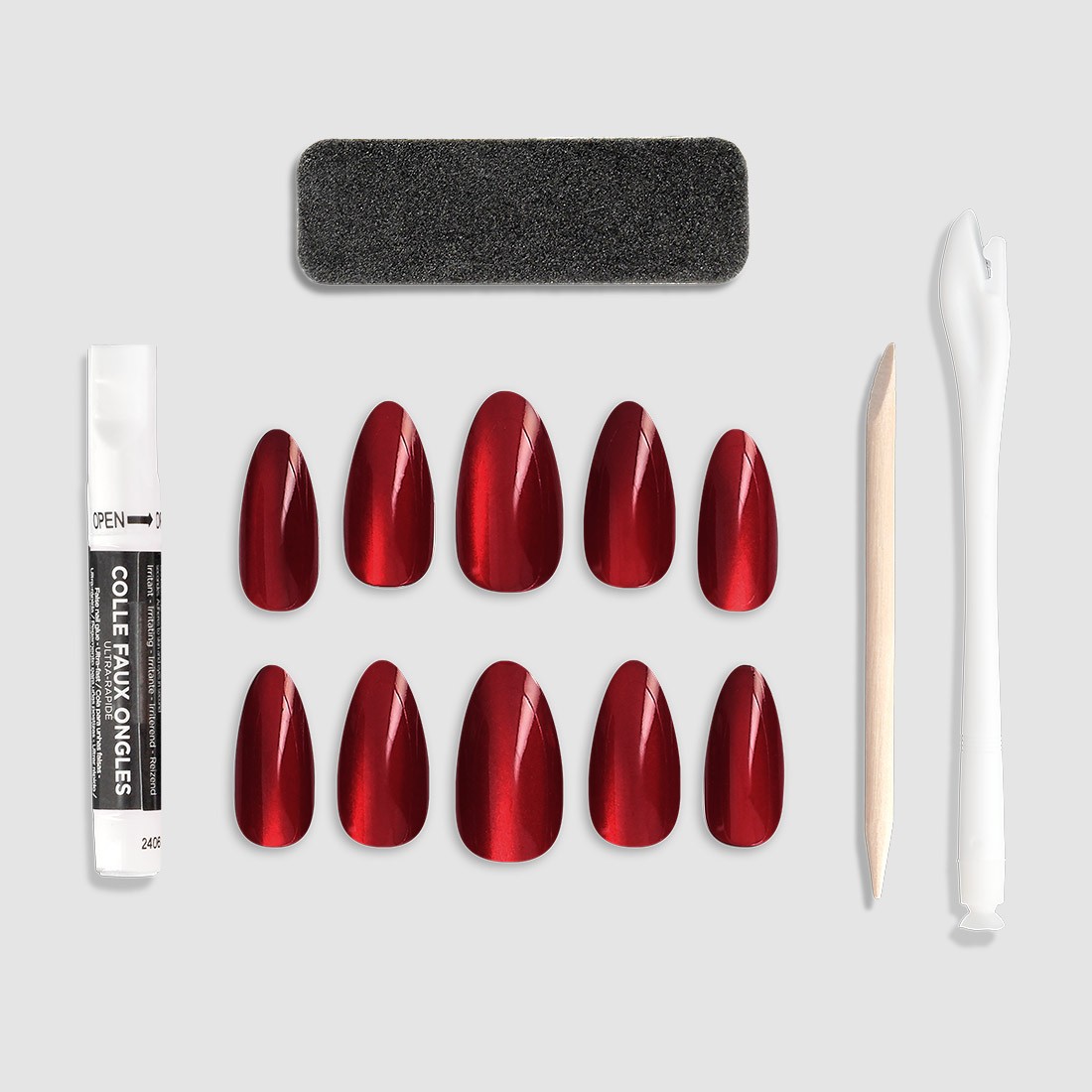 24 faux ongles stiletto - Cat eye...
