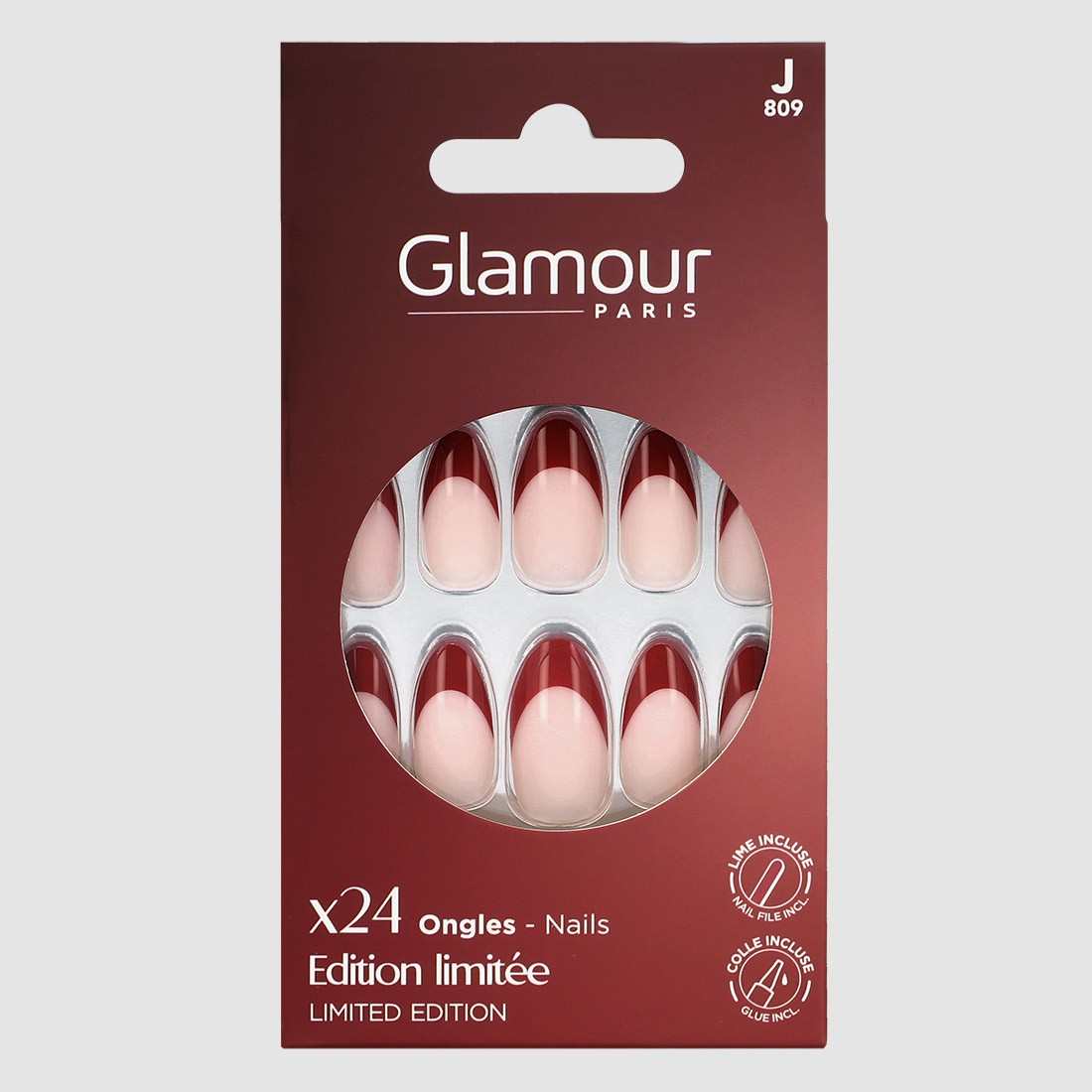24 faux ongles stiletto - French...